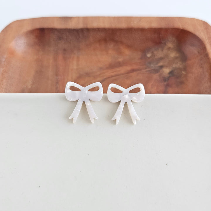 Bow Studs - White by Spiffy & Splendid