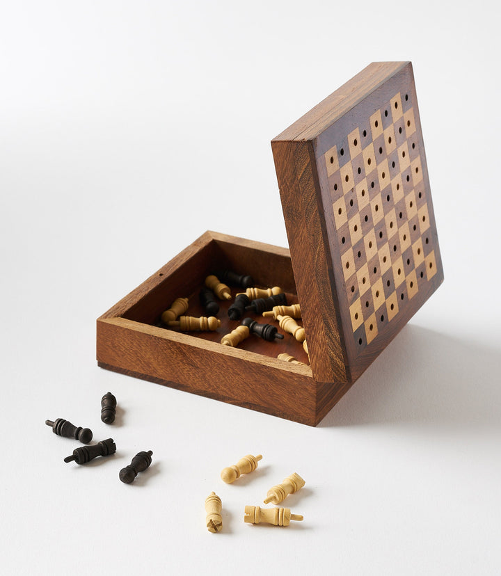 Travel Chess Game -  Handcrafted Wood Pegs by Matr Boomie