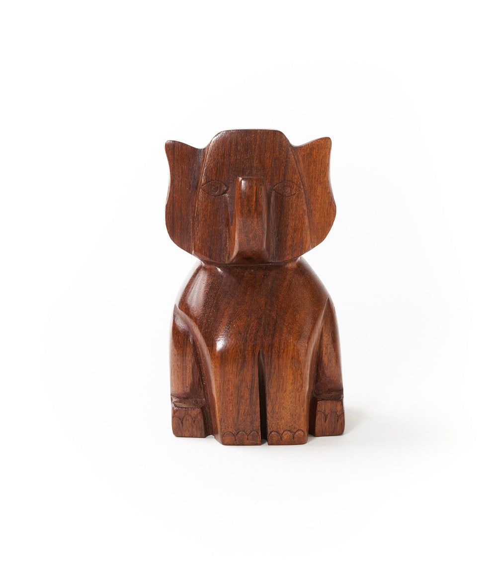 Trunk Up Elephant Eyeglass Holder Stand - Hand Carved Wood by Matr Boomie