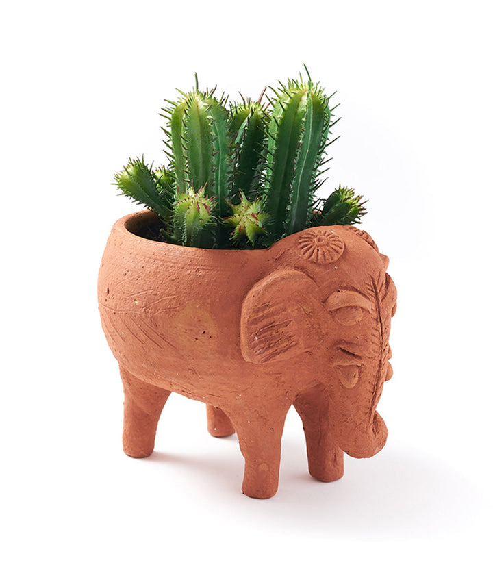 Rakshana Elephant Plant Pot - Terracotta by Matr Boomie