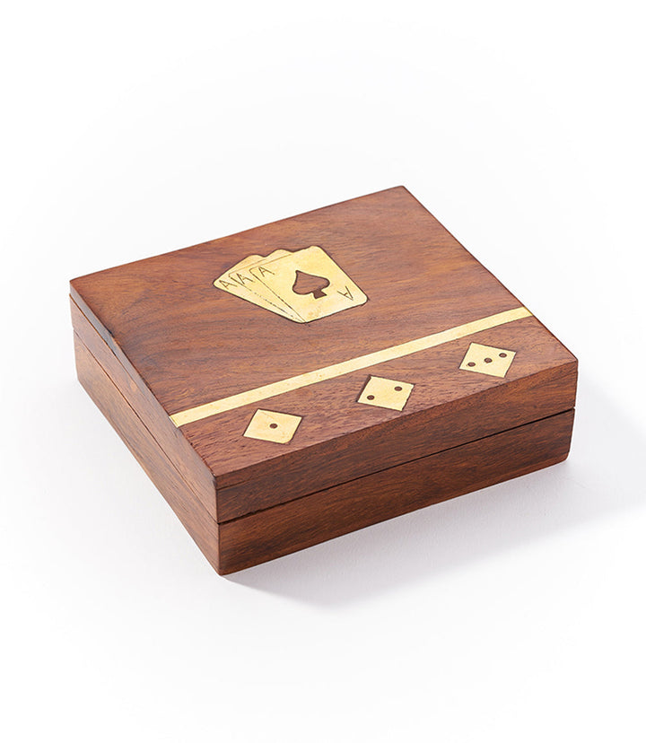 Game Night Box (5 Dice, Playing Cards) - Handcrafted Wood by Matr Boomie