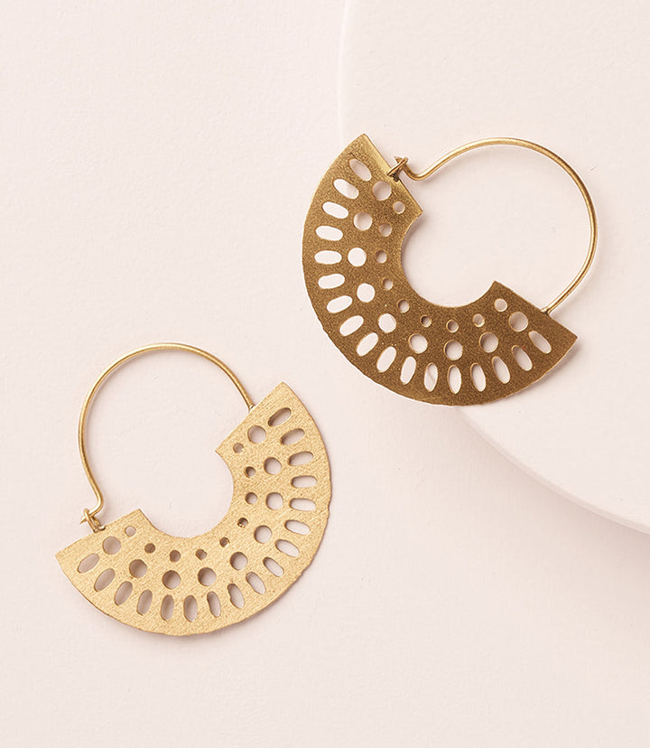 Abhaya Cutout Gold Hoop Earrings by Matr Boomie