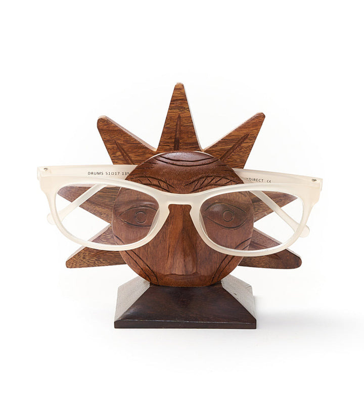 Sun Eyeglass Holder Stand - Handcrafted Sheesham Wood by Matr Boomie