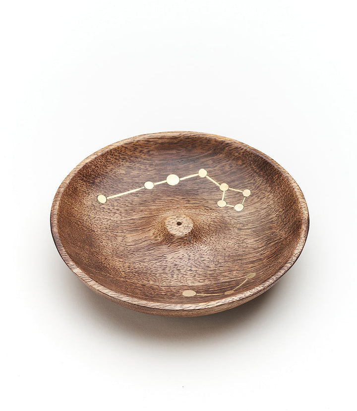 Jyotisha Celestial Round Incense Holder - Wood, Brass by Matr Boomie