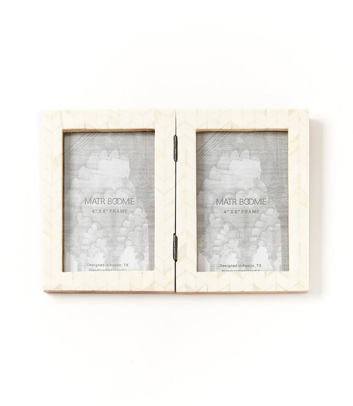 Artemis 4x6 Double Picture Frame - Handcrafted Bone by Matr Boomie