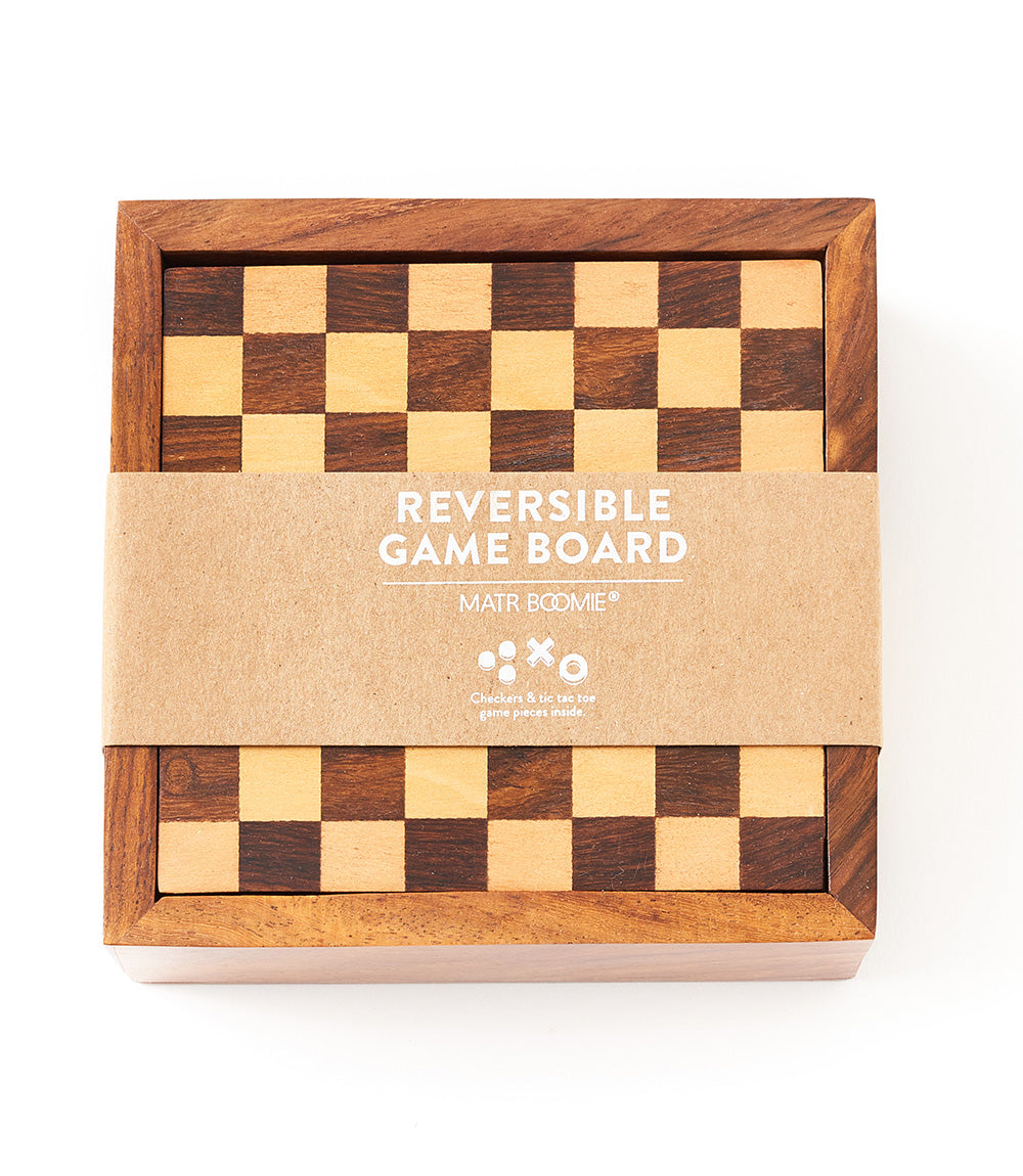 Checkers and Tic Tac Toe Game Set - Handcrafted Wood by Matr Boomie