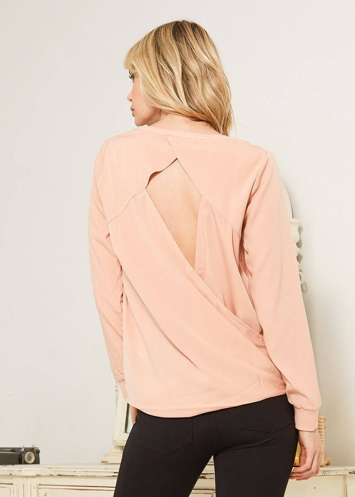 Women's Open Back Crewneck Top