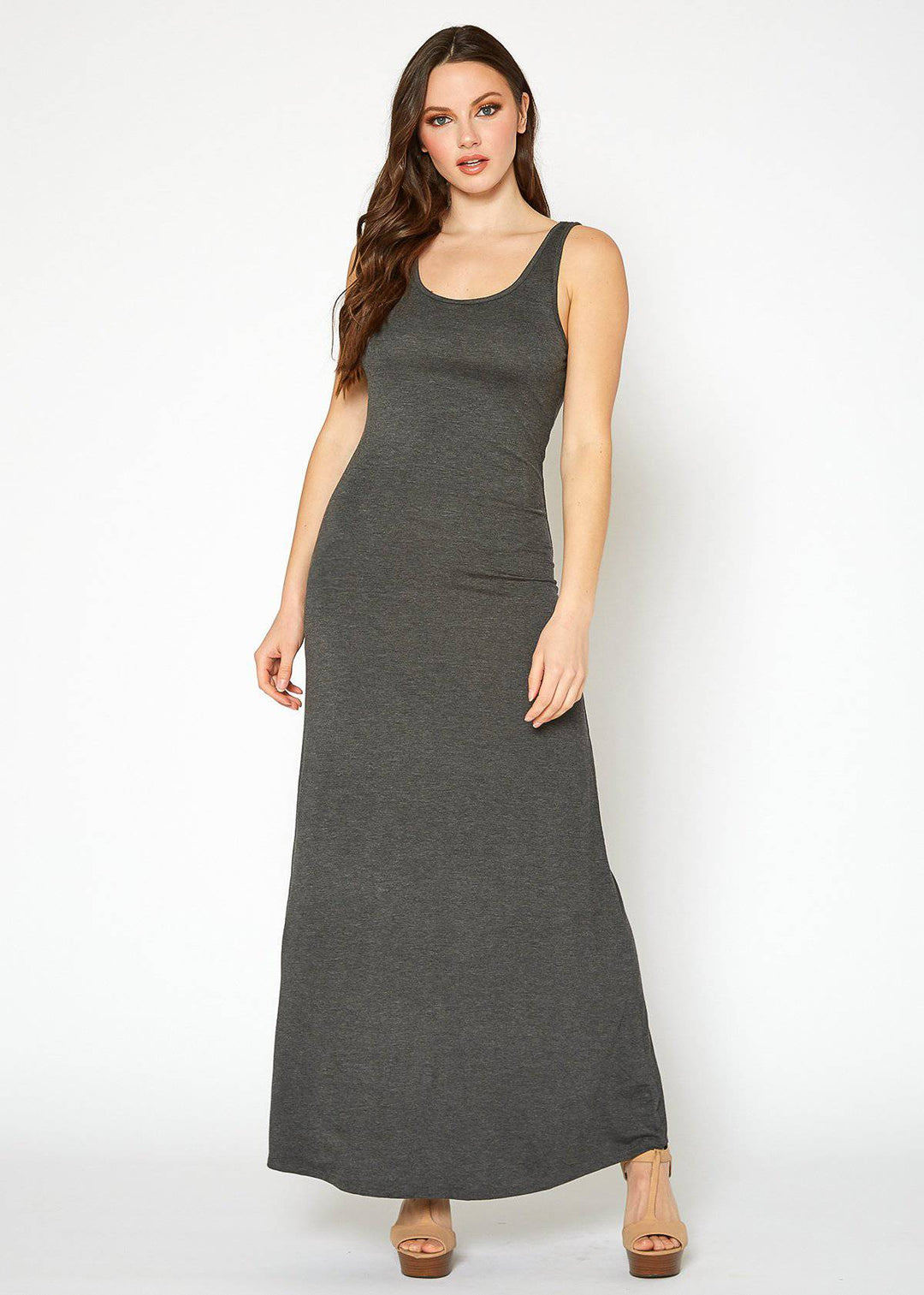 Women's Sleeveless Scoop Neck Maxi Dress