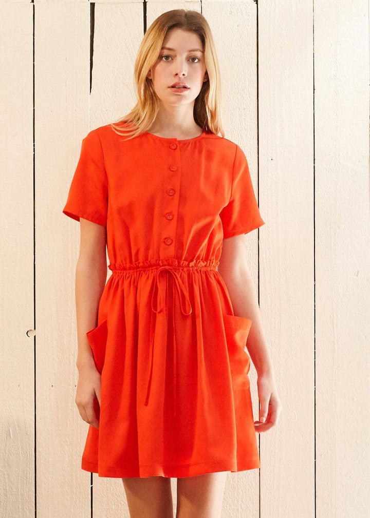 Women's Short Sleeve Utility Dress in Poppy by Shop at Konus