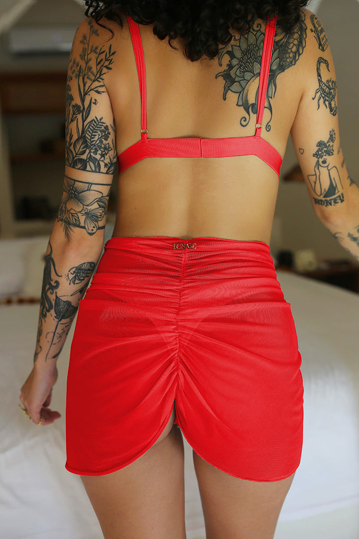 Kova Cover Up Skirt Red by Lonarc Endless Summer