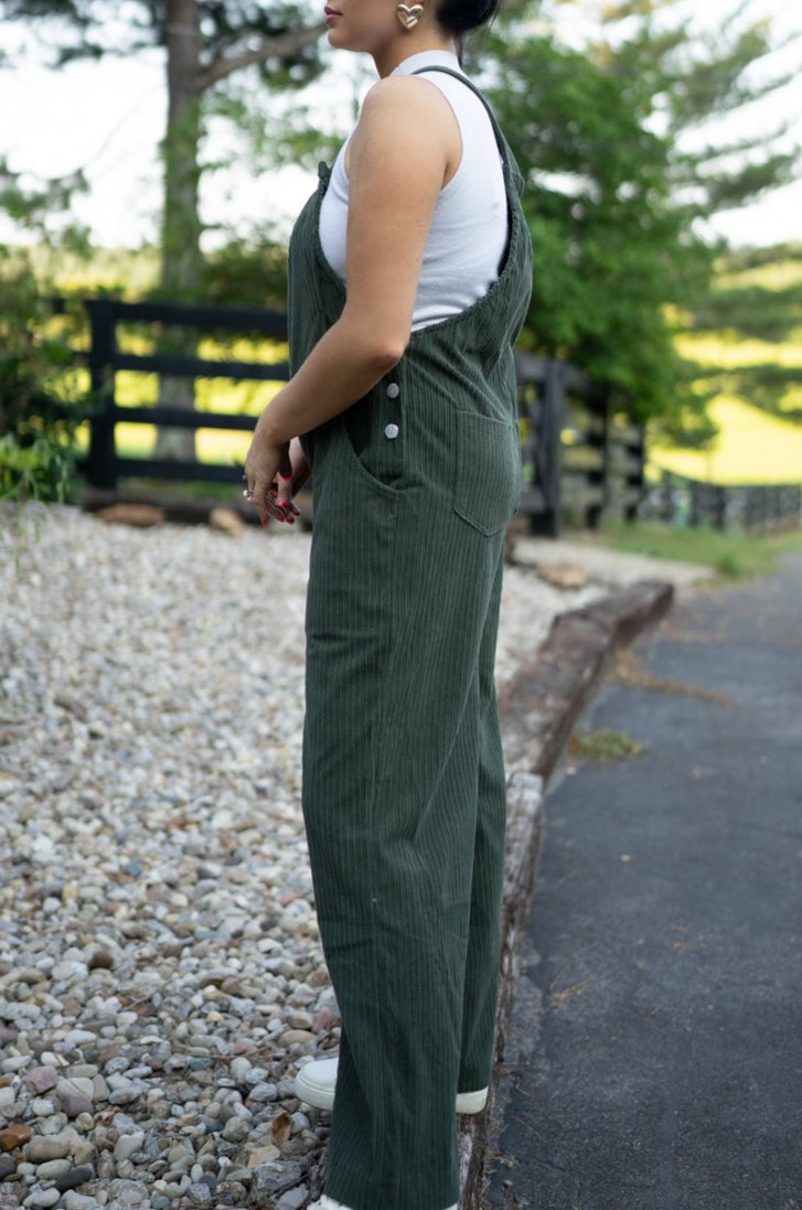 Pocketed Loose Fit Corduroy Overall by Poppy Lee Lane