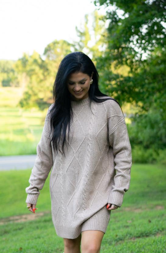 Cable Knit Sweater Dress by Poppy Lee Lane