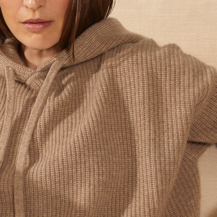 Josie Ribbed Cashmere Hoodie by Italic