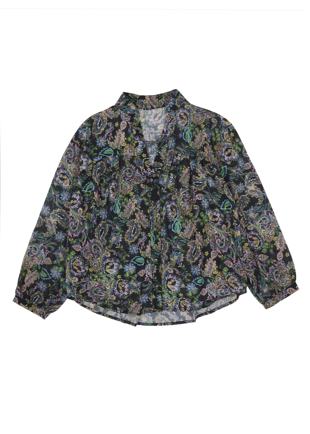 Black Floral Paisley Button Shirt