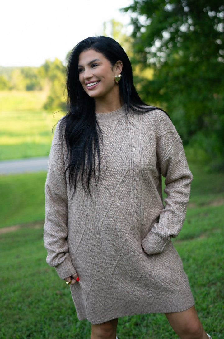 Cable Knit Sweater Dress by Poppy Lee Lane