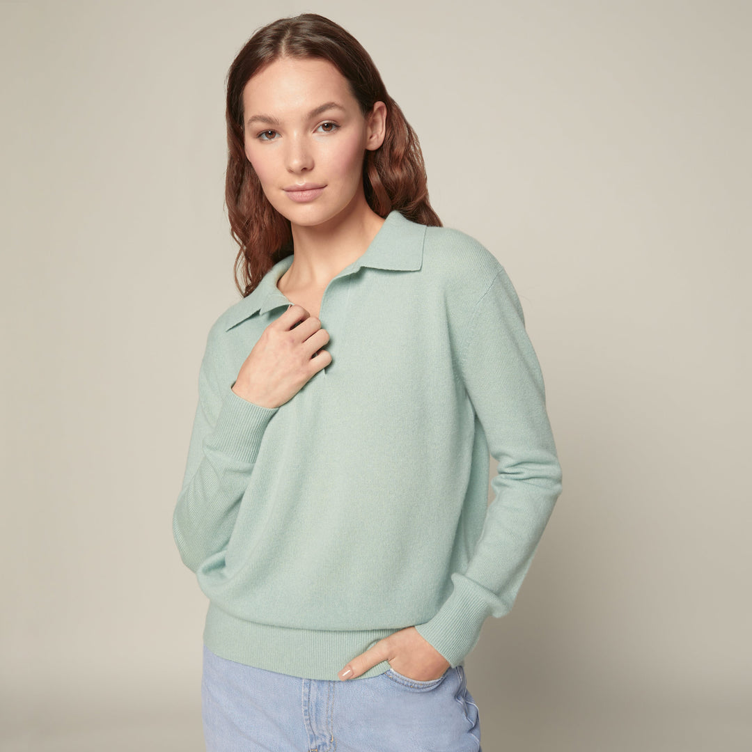 Camila Airy Cashmere Collared Sweater by Italic