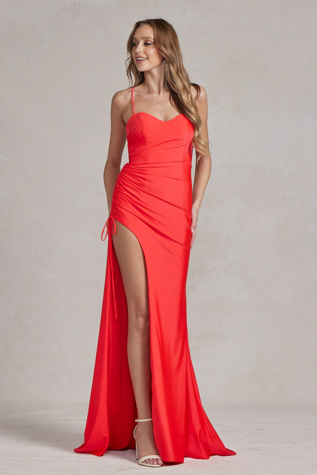 Deep Side Slit Sweetheart Open Criss Cross Back Long Evening Dress NXT1140