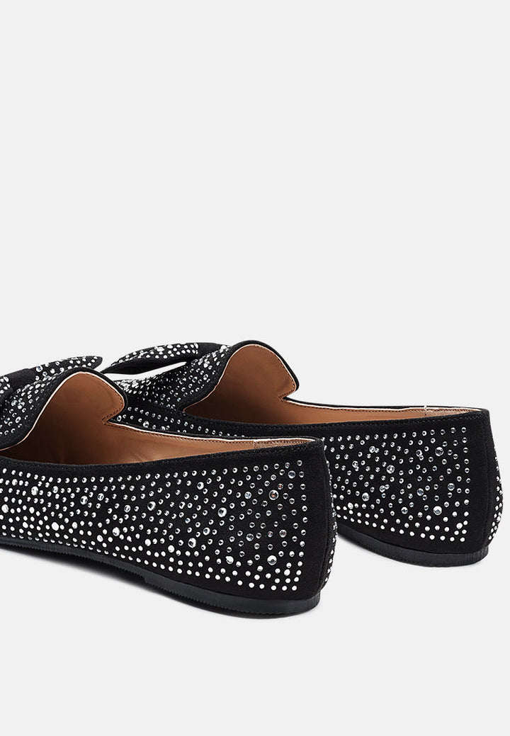 dewdrops embellished casual bow loafers by London Rag