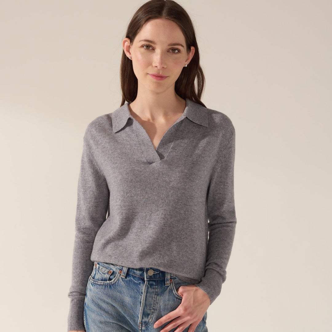 Camila Airy Cashmere Collared Sweater by Italic