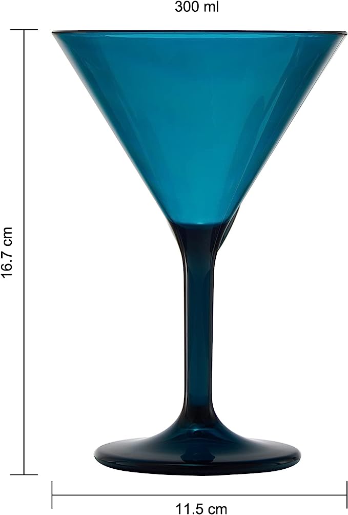 Unbreakable Pastel Color Acrylic Martini Glasses | Set of 6 | European Style Cocktail Cups 100% Tritan Drinkware, 5 oz Dishwasher Safe BPA-free plastic, For Wedding, Poolside Indoors & Outdoors by The Wine Savant