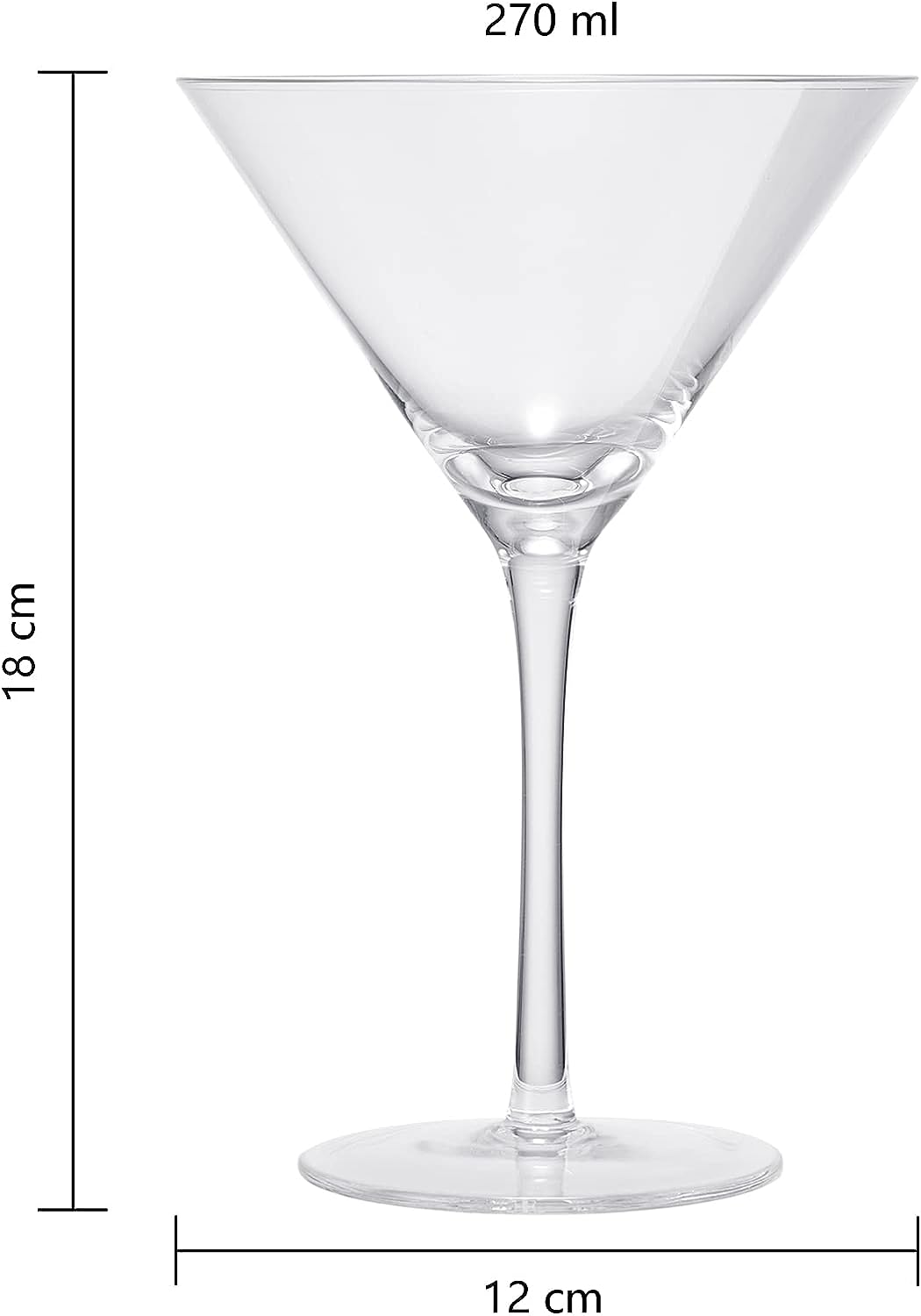 Crystal Martini Glass Set of 4 | 10oz | Classic Luxury Cocktail with Bar Spoon & Olive Picks, Premium Hand-Blown | Classic Cocktail Clear Coupes For Manhattan, Cosmopolitan, Sidecar, Stemmed Goblets by The Wine Savant