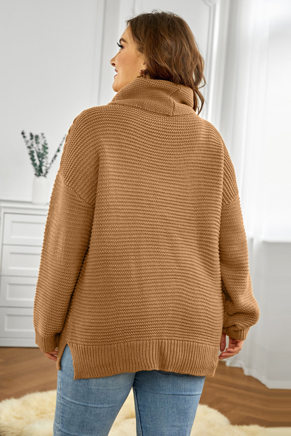 Horizontal Ribbing Turtleneck Sweater by BlakWardrob