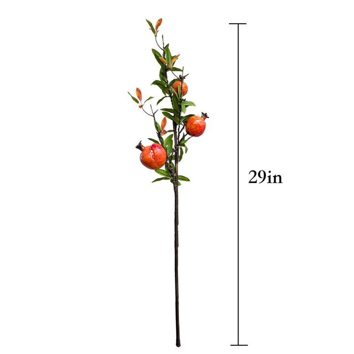 Artificial Pomegranate Branches Stems- Set of 2, 29 inches tall by Sun Decorer