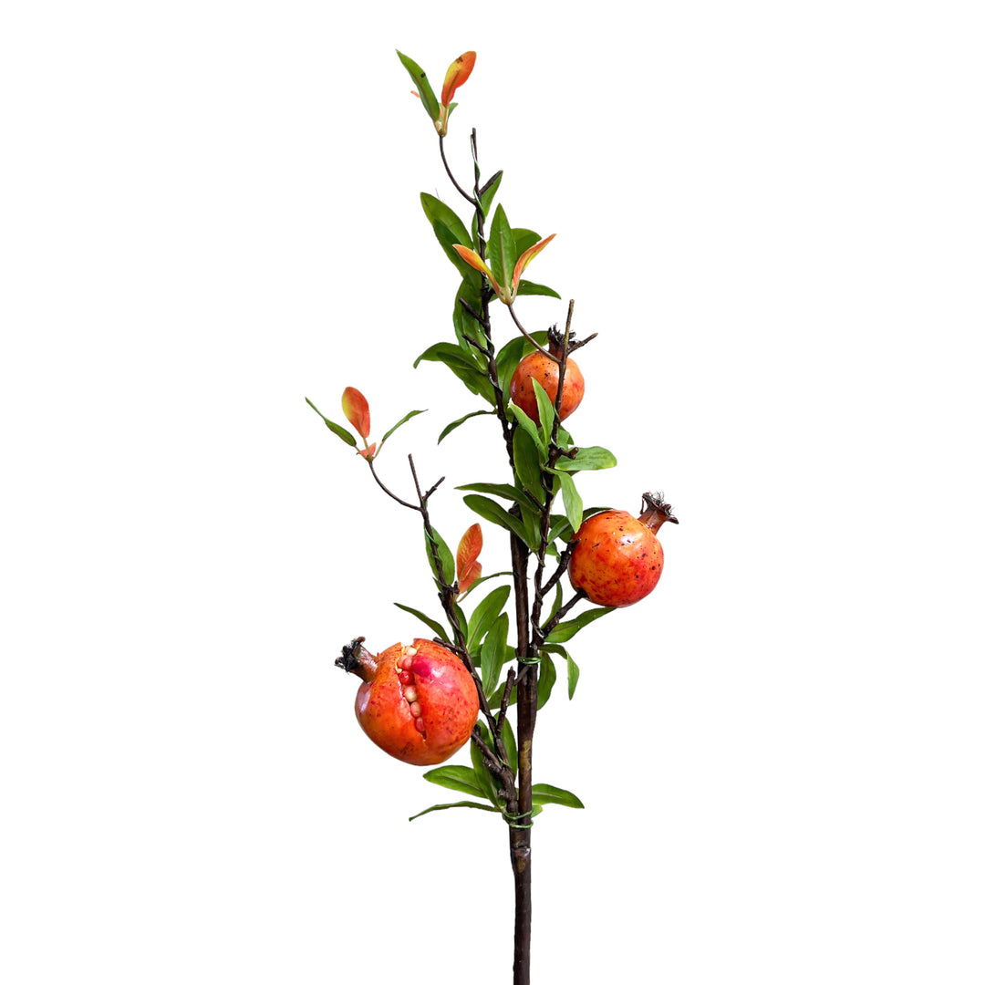 Artificial Pomegranate Branches Stems- Set of 2, 29 inches tall by Sun Decorer