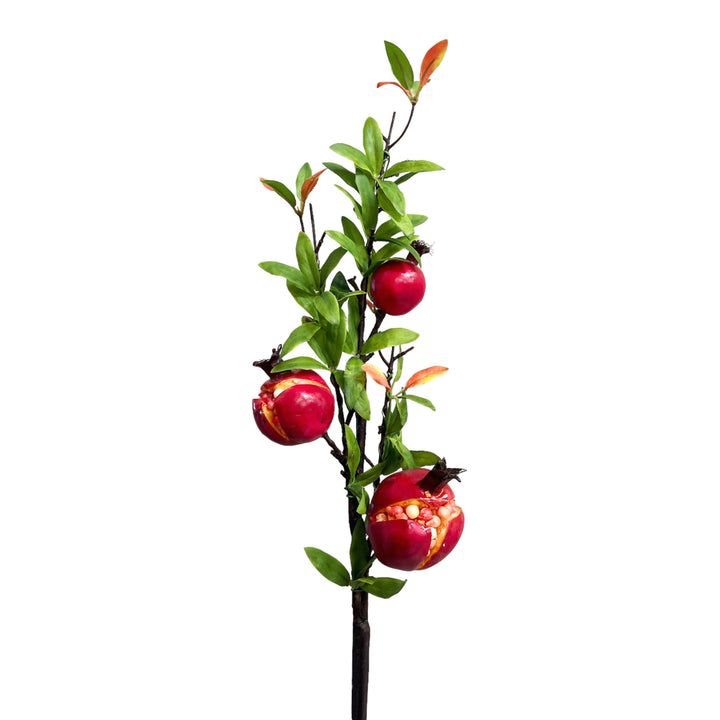 Artificial Pomegranate Branches Stems- Set of 2, 29 inches tall by Sun Decorer