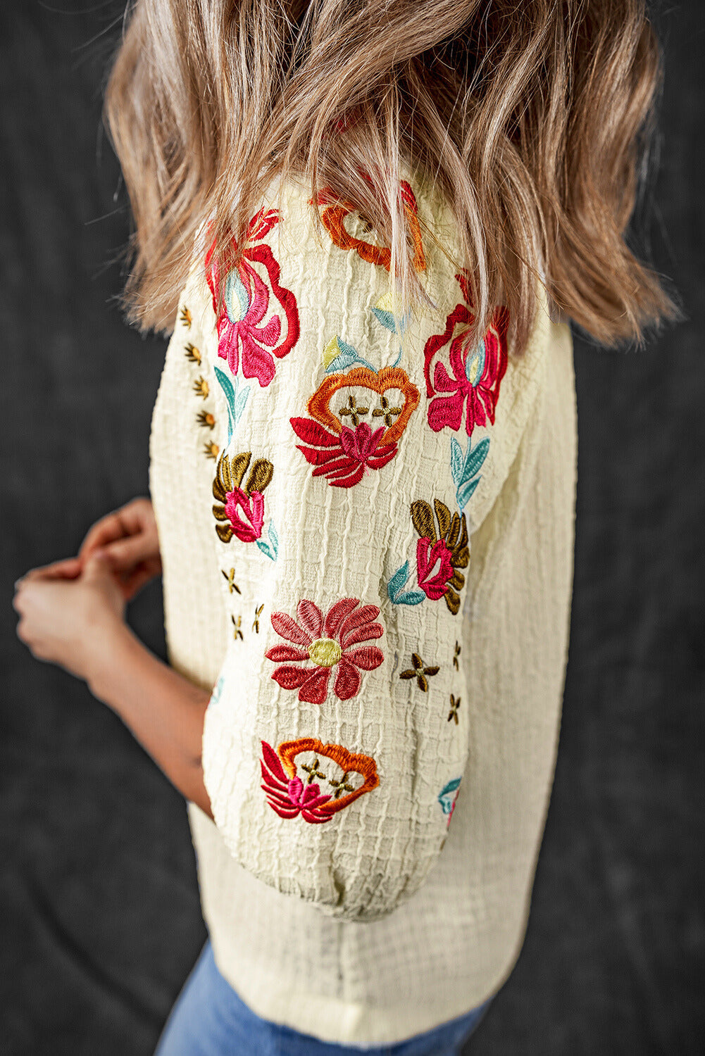 Floral Embroidered Puff Sleeve Blouse by Poppy Lee Lane