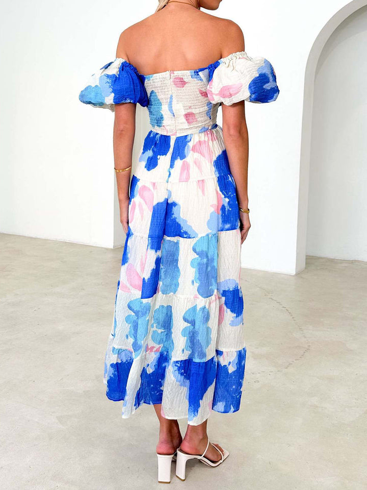 Floral Printed Puff Sleeve Dress