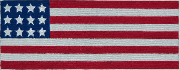 USA Flag Beaded Table Runner by Decozen