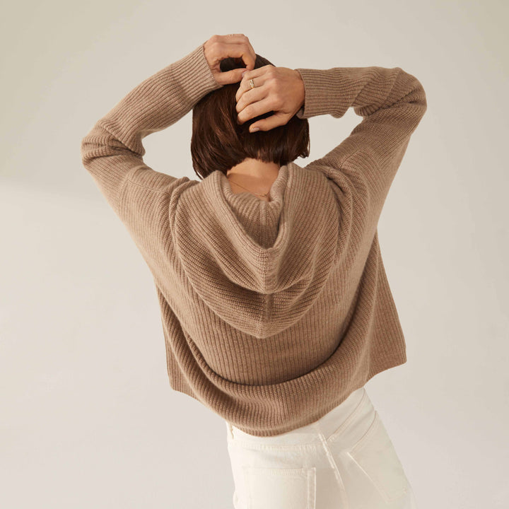 Josie Ribbed Cashmere Hoodie by Italic