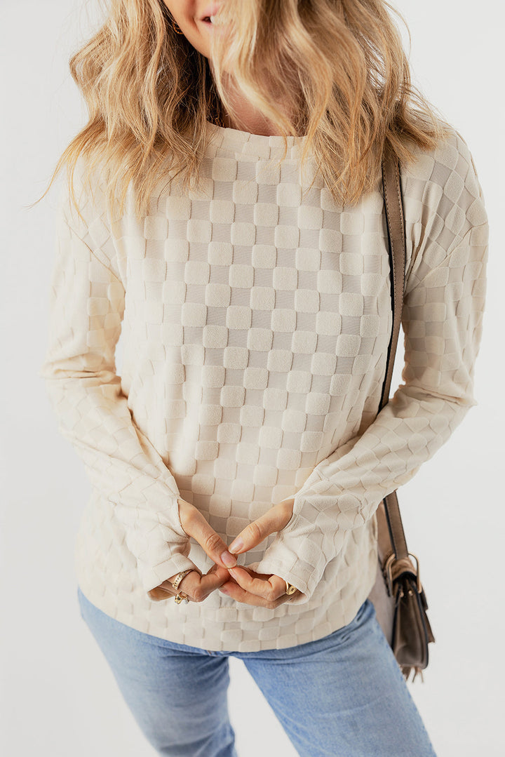 Textured Thumbhole Sleeve Top by Poppy Lee Lane