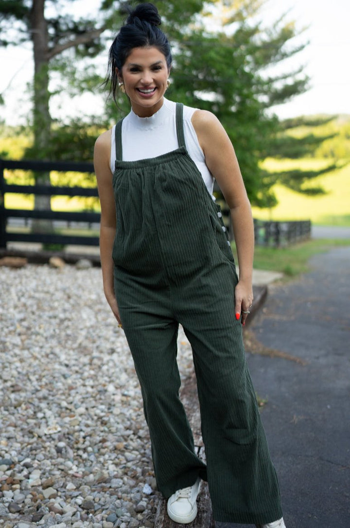 Pocketed Loose Fit Corduroy Overall by Poppy Lee Lane