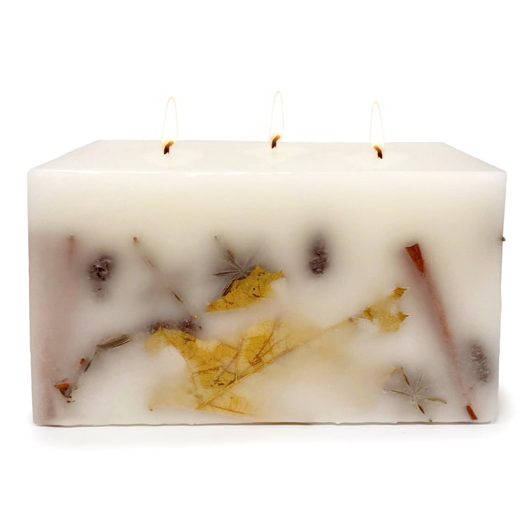 Harvest Oak 3 Wick Brick Botanical Candle by Andaluca Home