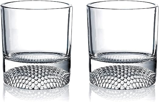 The Wine Savant Golf Ball Whiskey Glasses Set of 2-8oz Golf Gifts - Unique Whiskey Golf Glasses Set - Golf Gifts For Men & Women - Gifts for Golfers Golf Accessories Golf Ball Glasses (2 pack) by The Wine Savant