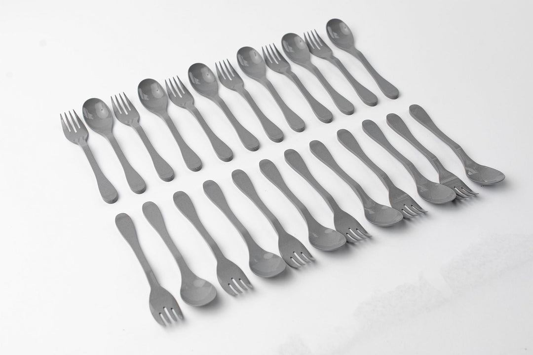 KNORK Eco 24 Pack Bamboo Flatware Set by KNORK