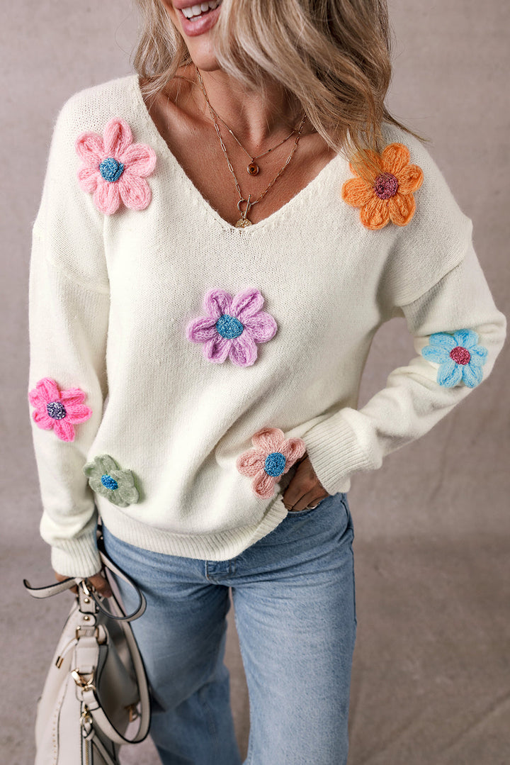 Crochet Flower Sweater by Poppy Lee Lane