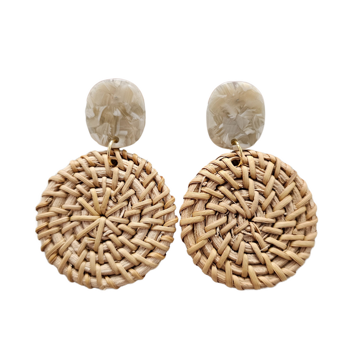 Dominica Earrings - Dark Rattan by Spiffy & Splendid