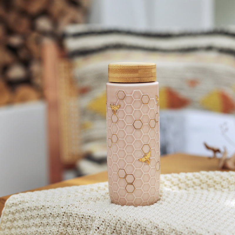 Honey Bee Travel Mug / Gold 16 oz by ACERA LIVEN