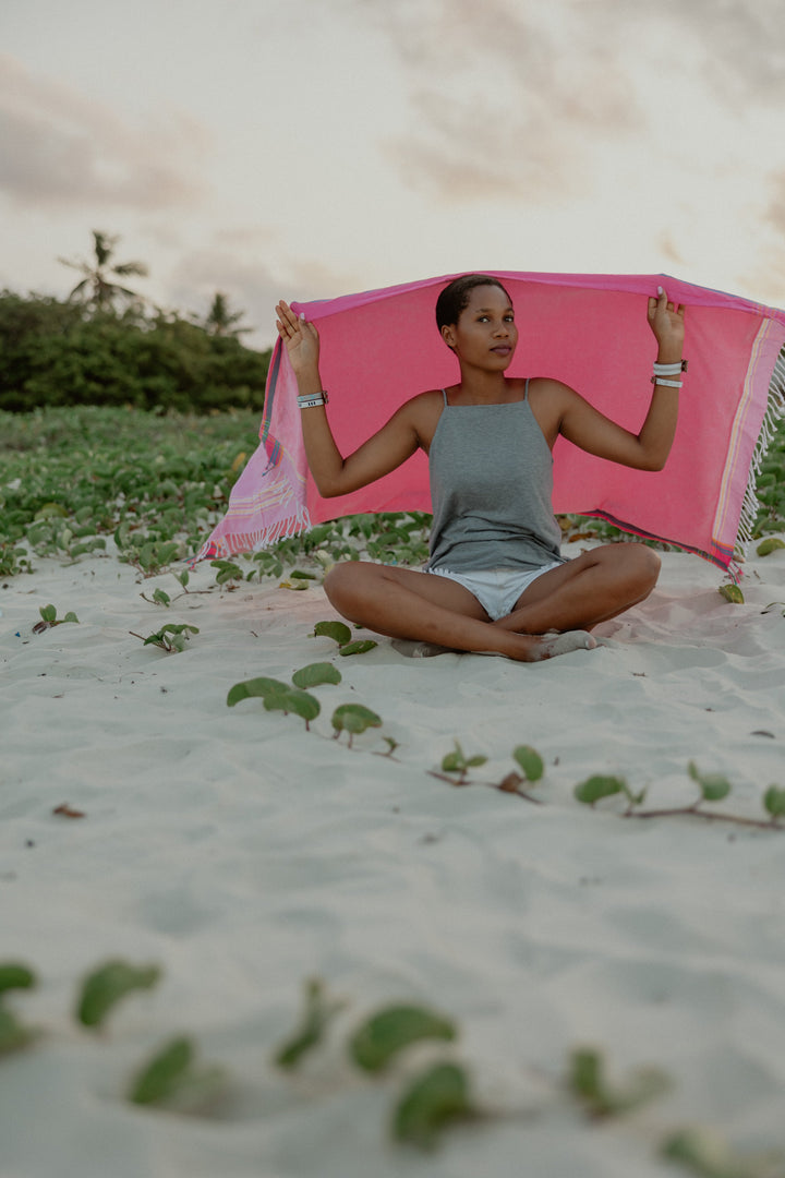 Baby Pink Kenyan Beach Towel by Swahili Coast