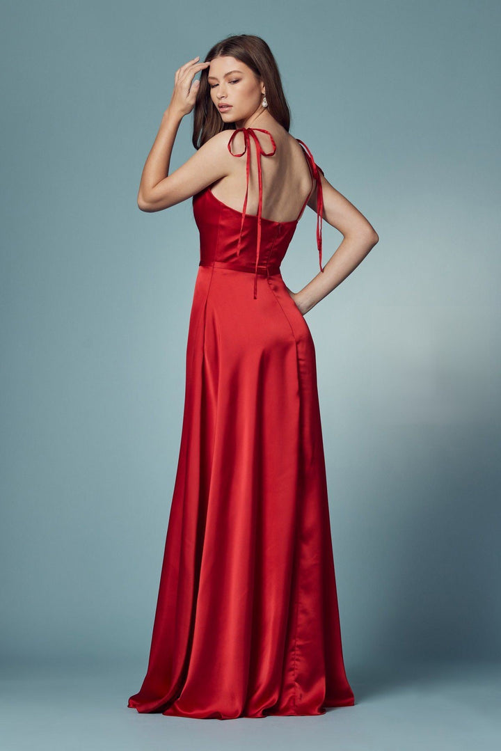 Double Breasted Spaghetti Straps High Slit Long Bridesmaid Dress NXR1029