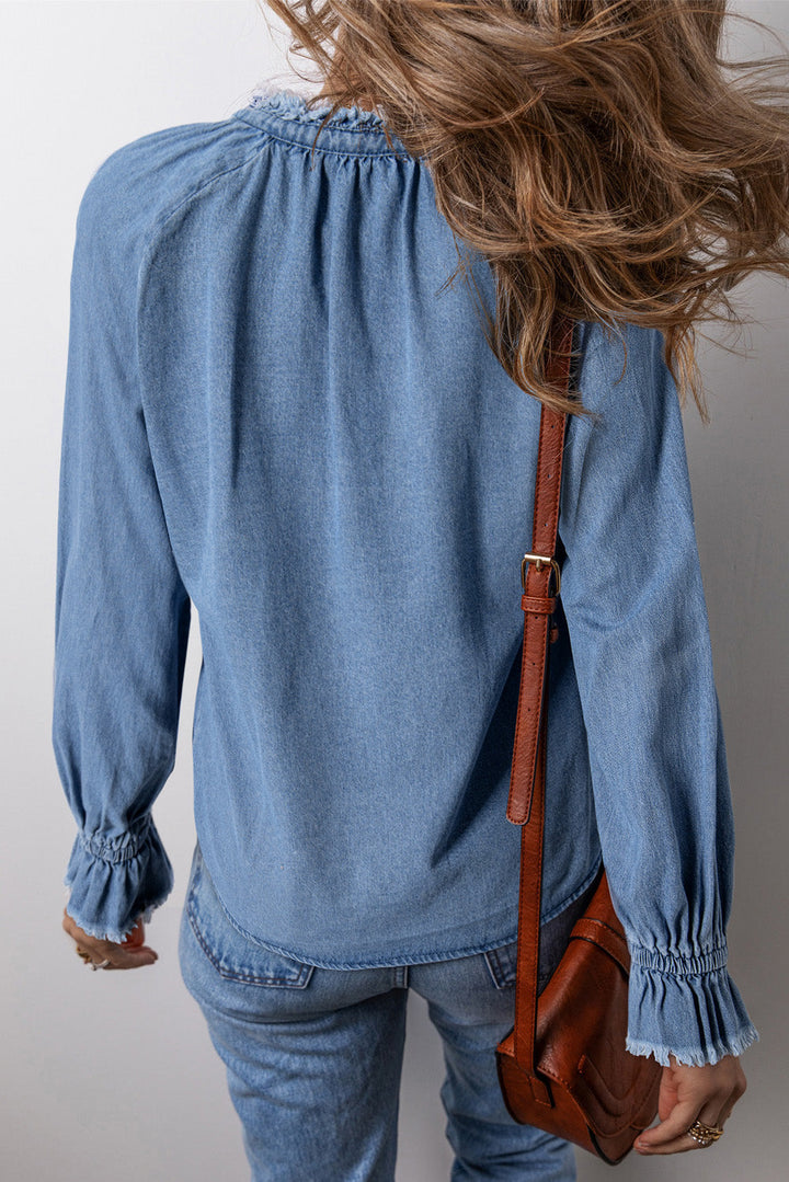 Buttoned Denim Top by Poppy Lee Lane