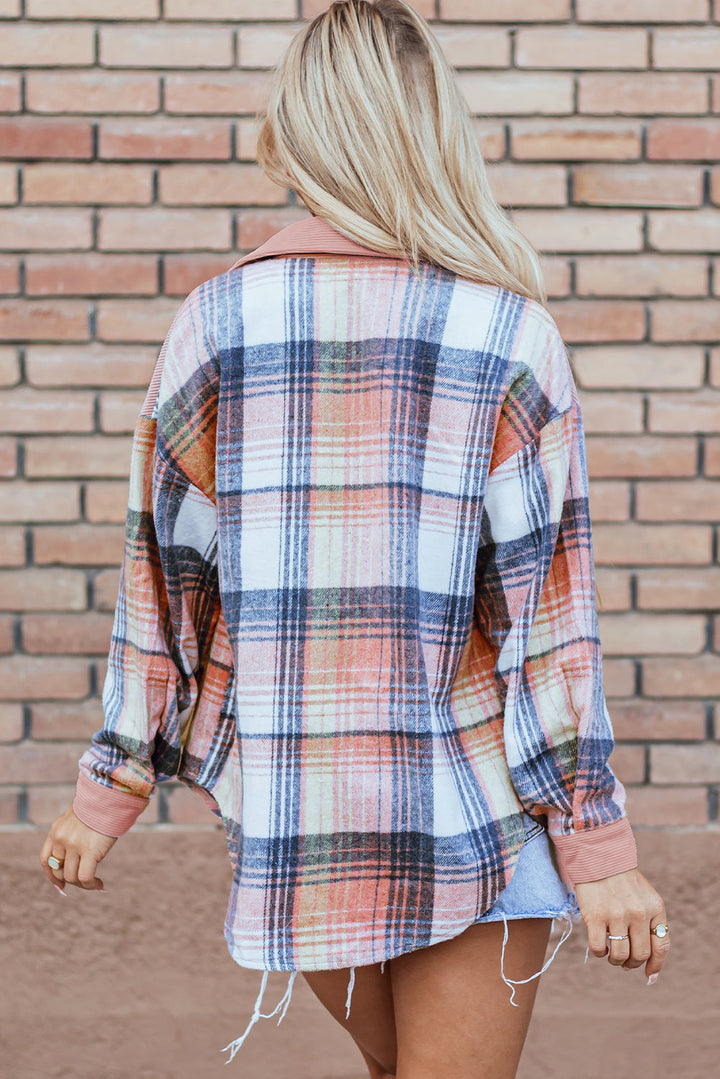 Plaid Corduroy Patchwork Shacket by Poppy Lee Lane