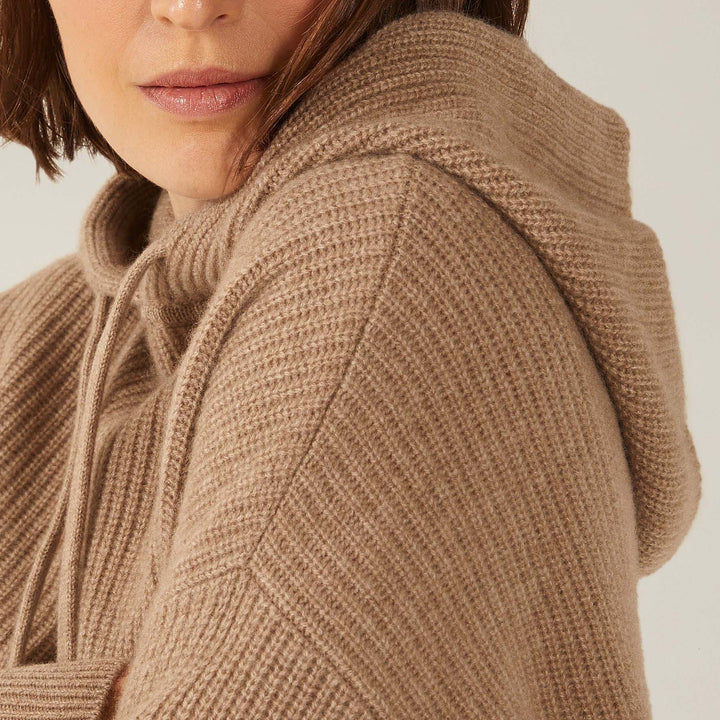 Josie Ribbed Cashmere Hoodie by Italic