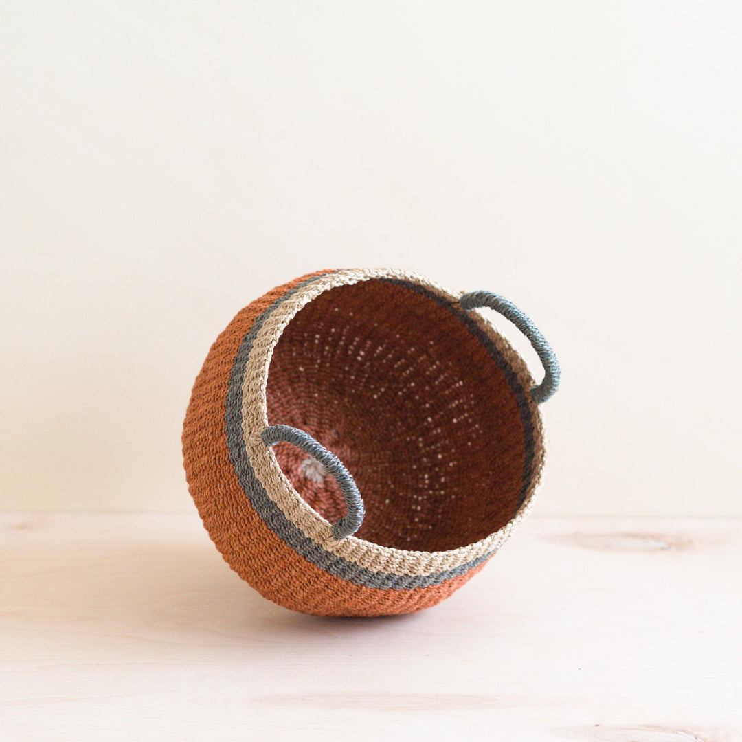 Coral Tabletop Catch-All with Handle - Handcrafted Baskets | LIKHÂ by LIKHÂ