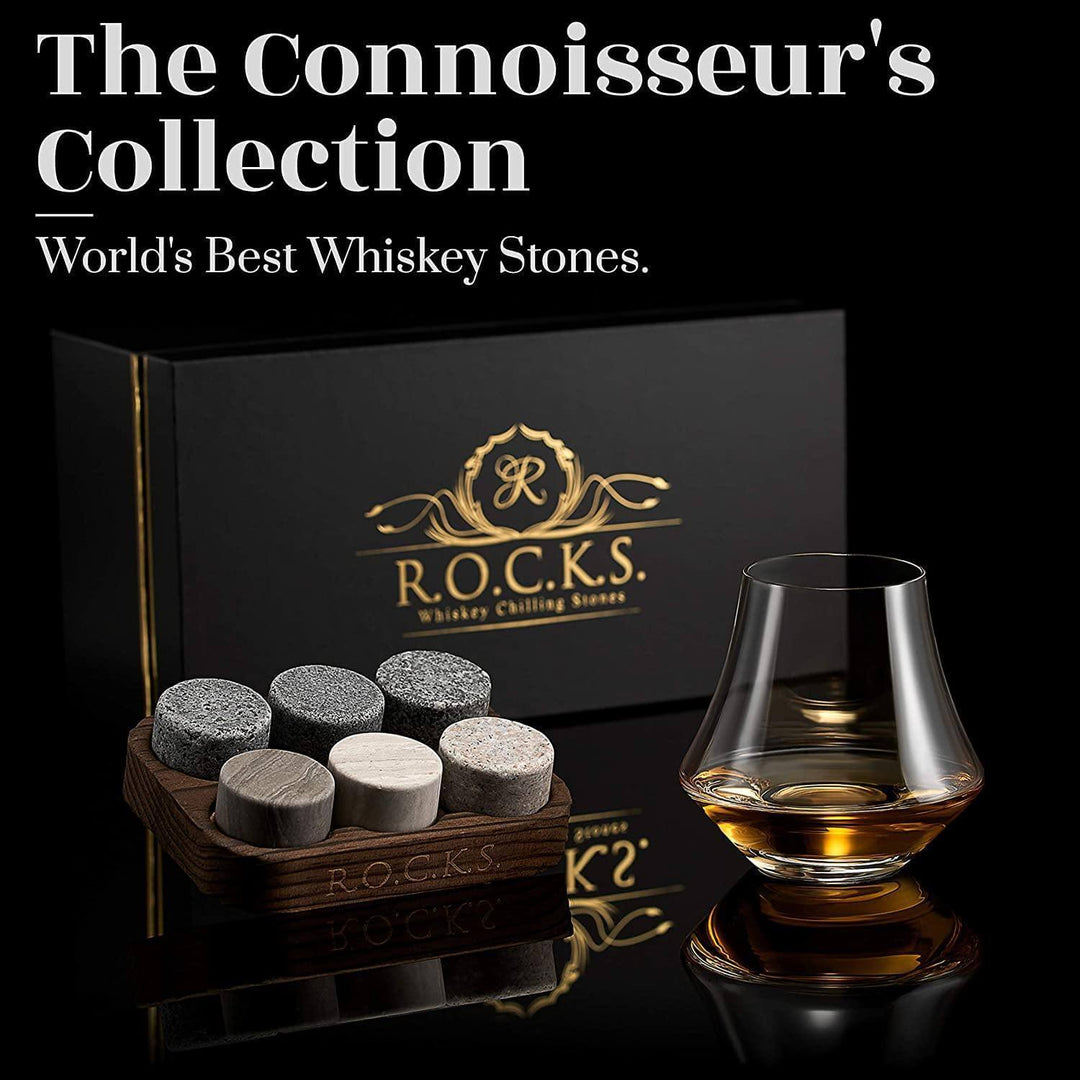 The Connoisseur's Set - Nosing Glass Edition by R.O.C.K.S. Whiskey Chilling Stones