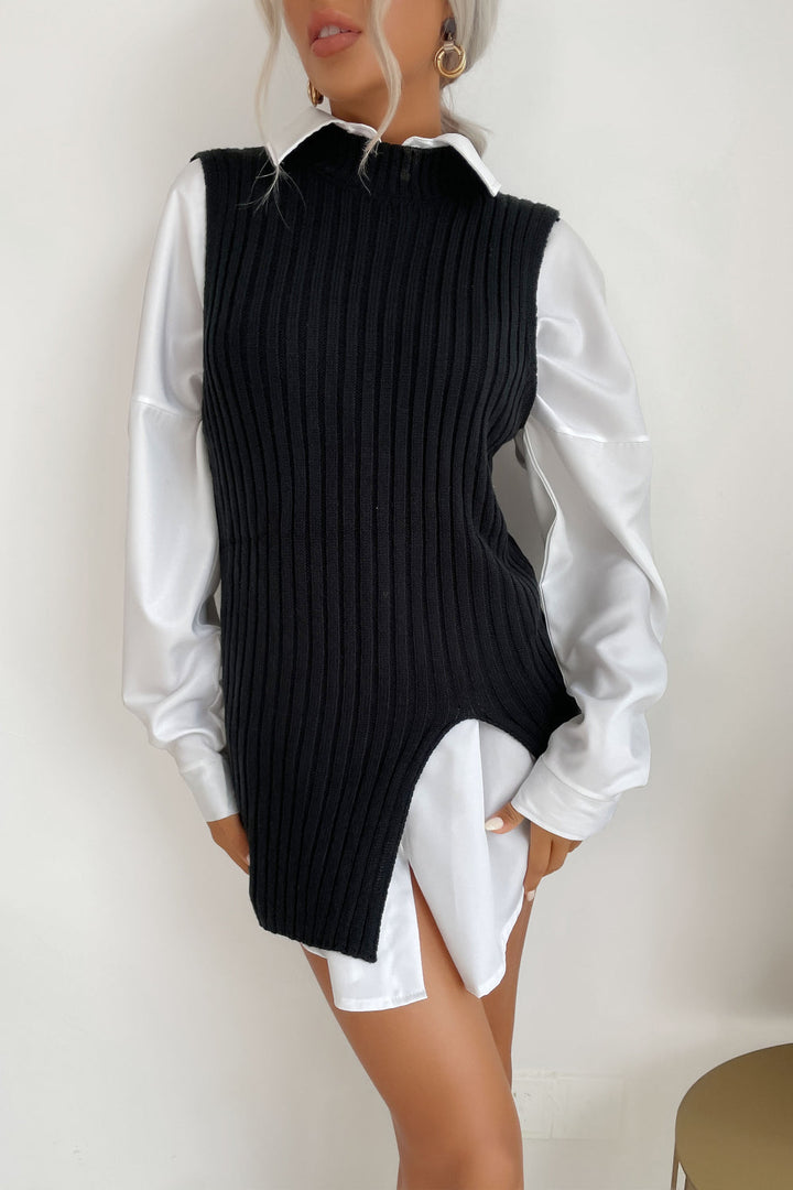 Slit Hem Sweater Vest Dress by BYNES NEW YORK | Apparel & Accessories