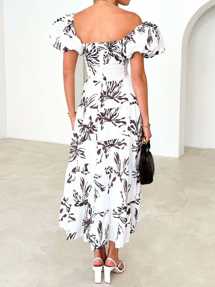 Floral Printed Puff Sleeve Dress